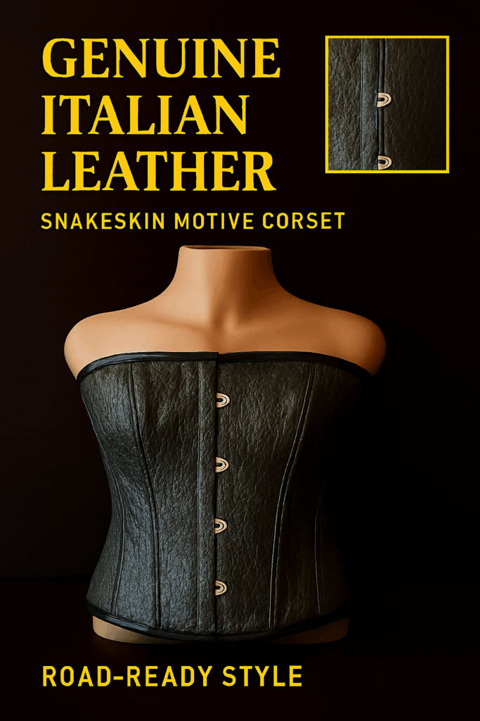 Italian Leather Snake Skin Motive Corset